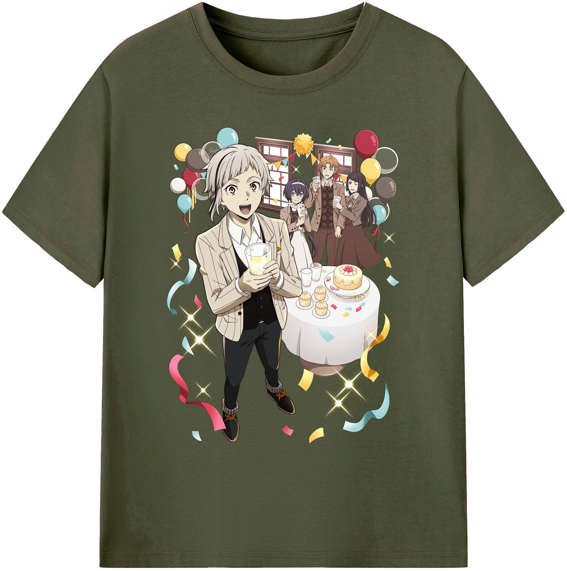 （画像用） 文豪ストレイドッグス Bungo Stray Dogs 綿100％ メンズ半袖Tシャツ｜肌触りやわらか＆通気性